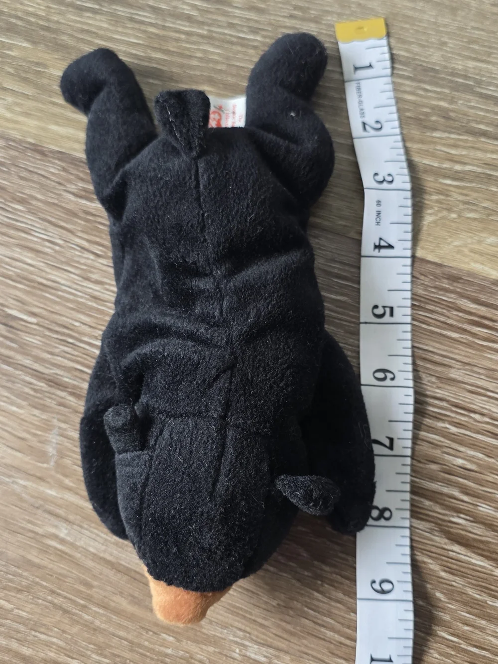 Ty Black Plush Bear with Orange Snout